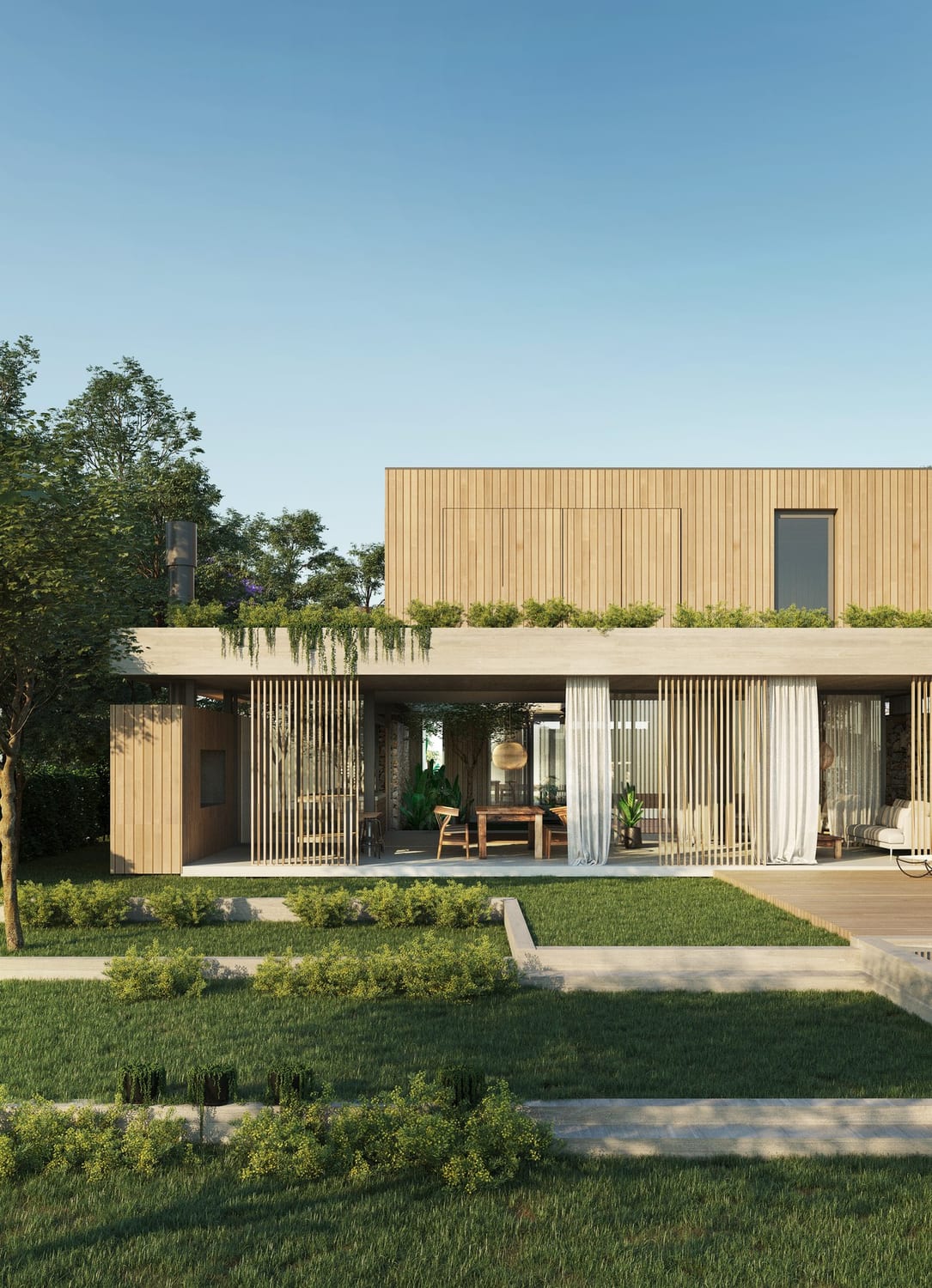 Obra NODO — casa entre árboles